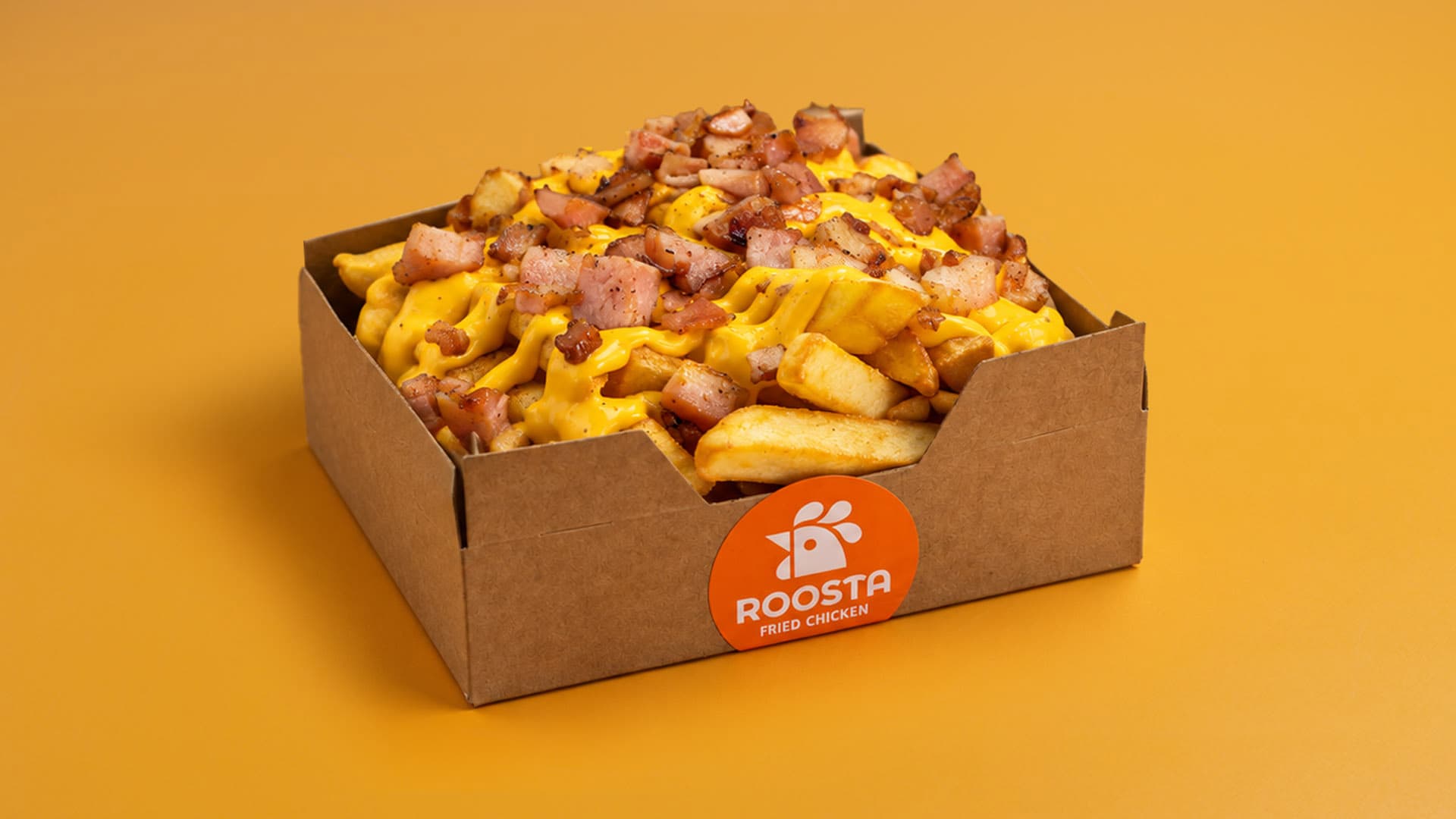 Πατάτες τηγανητές με cheddar & μπέικον